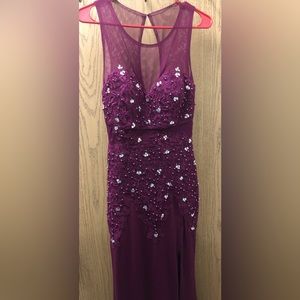 Say Yes to the Prom Women’s Illusion Gown Dress. 95% Polyester, 5% Spandex.